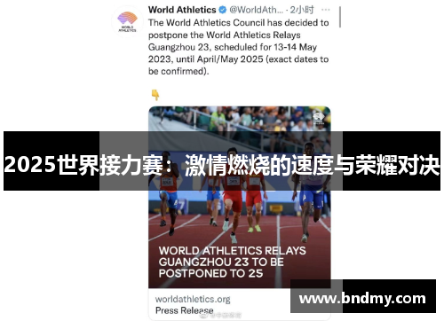 2025世界接力赛:激情燃烧的速度与荣耀对决 2025世界接力赛:激情燃烧的速度与荣耀对决